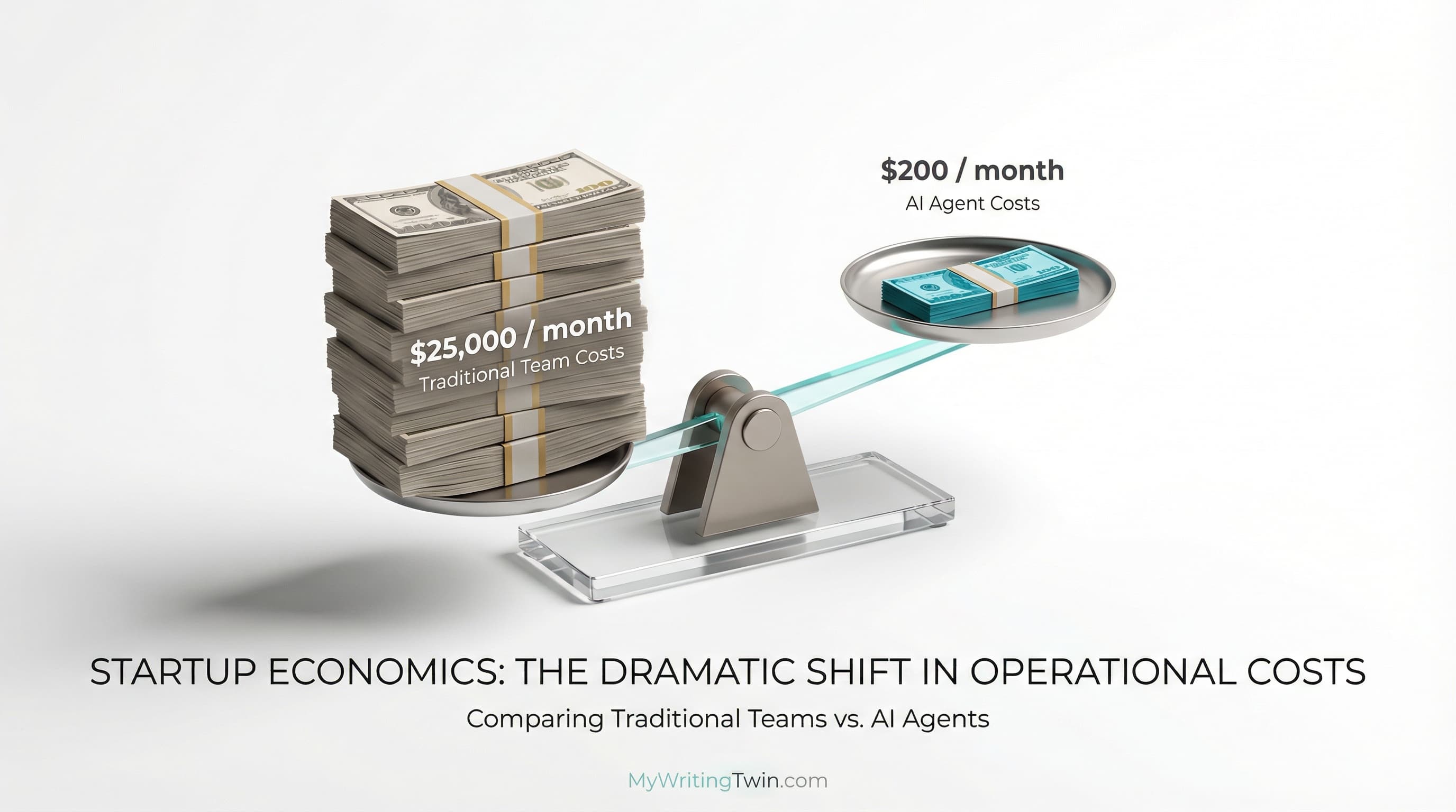 Economic comparison of AI agent costs versus traditional team hiring