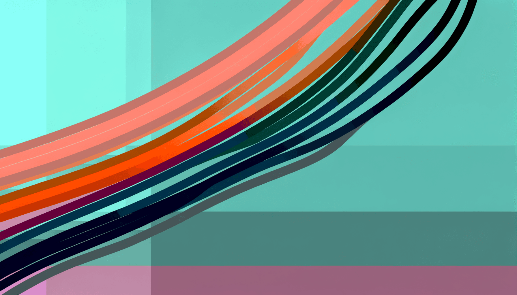 Abstract visualization of multiple colorful lines converging into a single gray line, representing how all AI models produce the same generic writing style
