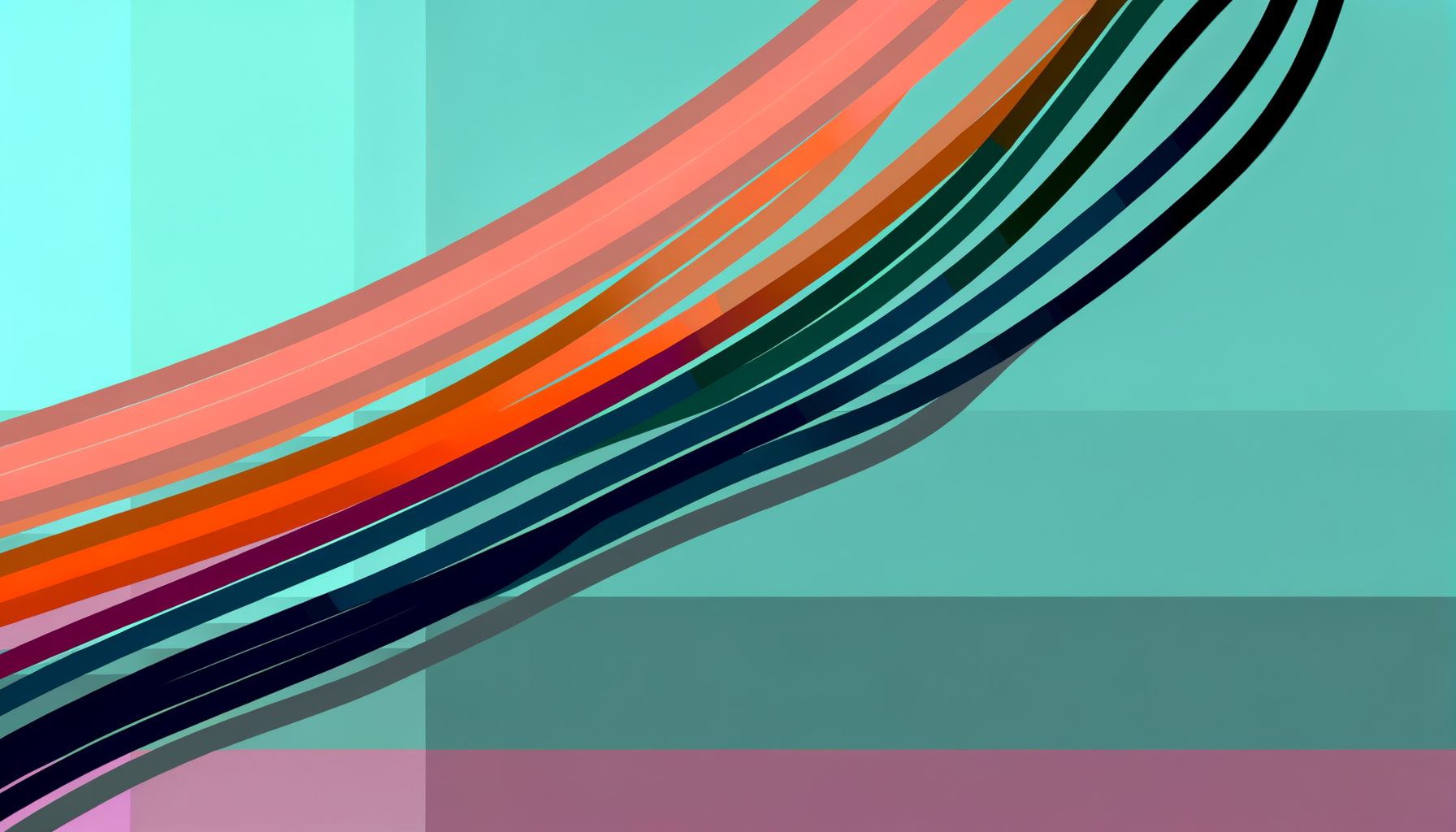 Abstract visualization of multiple colorful lines converging into a single gray line, representing how all AI models produce the same generic writing style